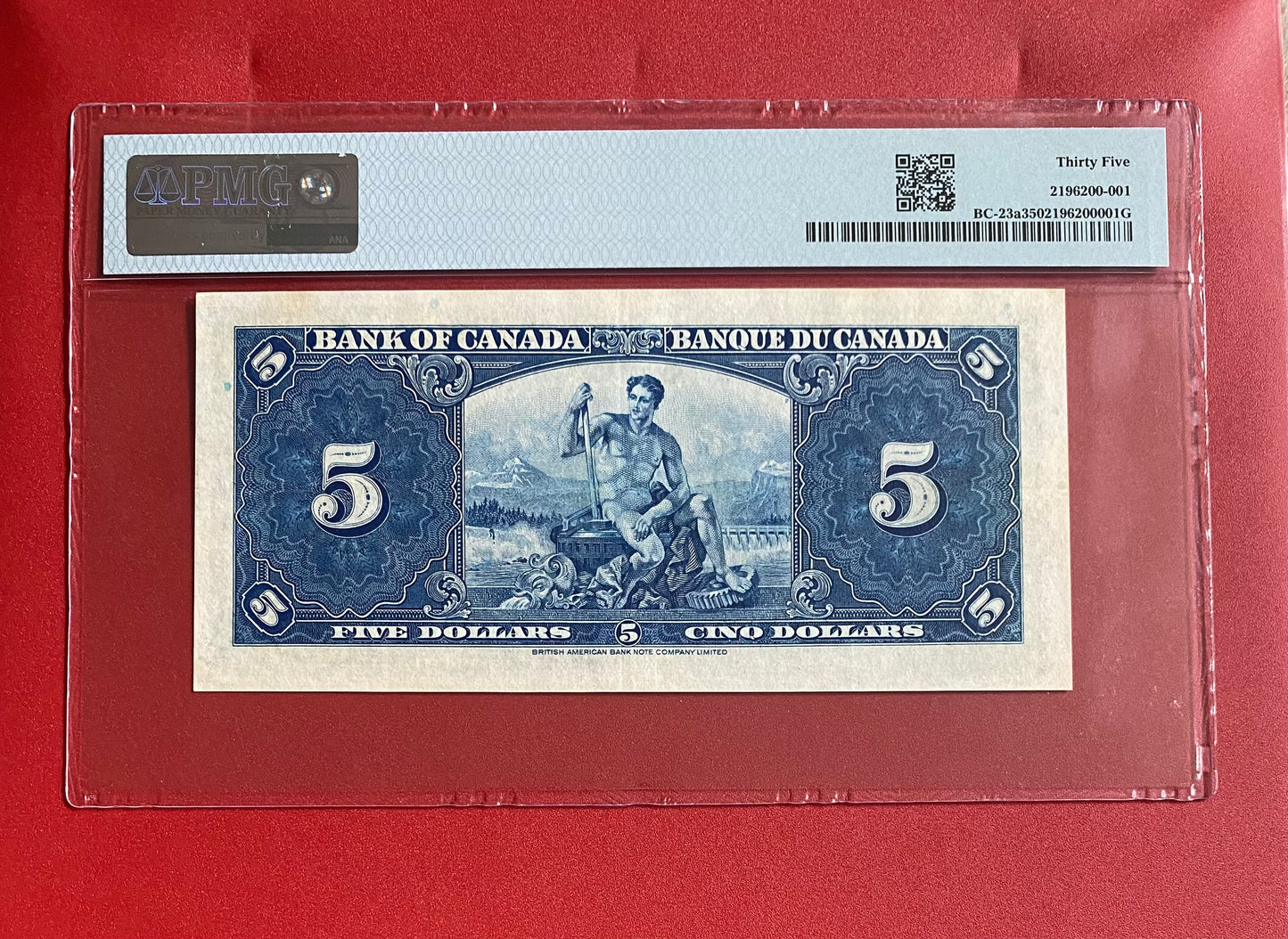 1937 CANADA $5 OSBORNE-TOWERS NOTE PMG GRADED VF-35 #8159627