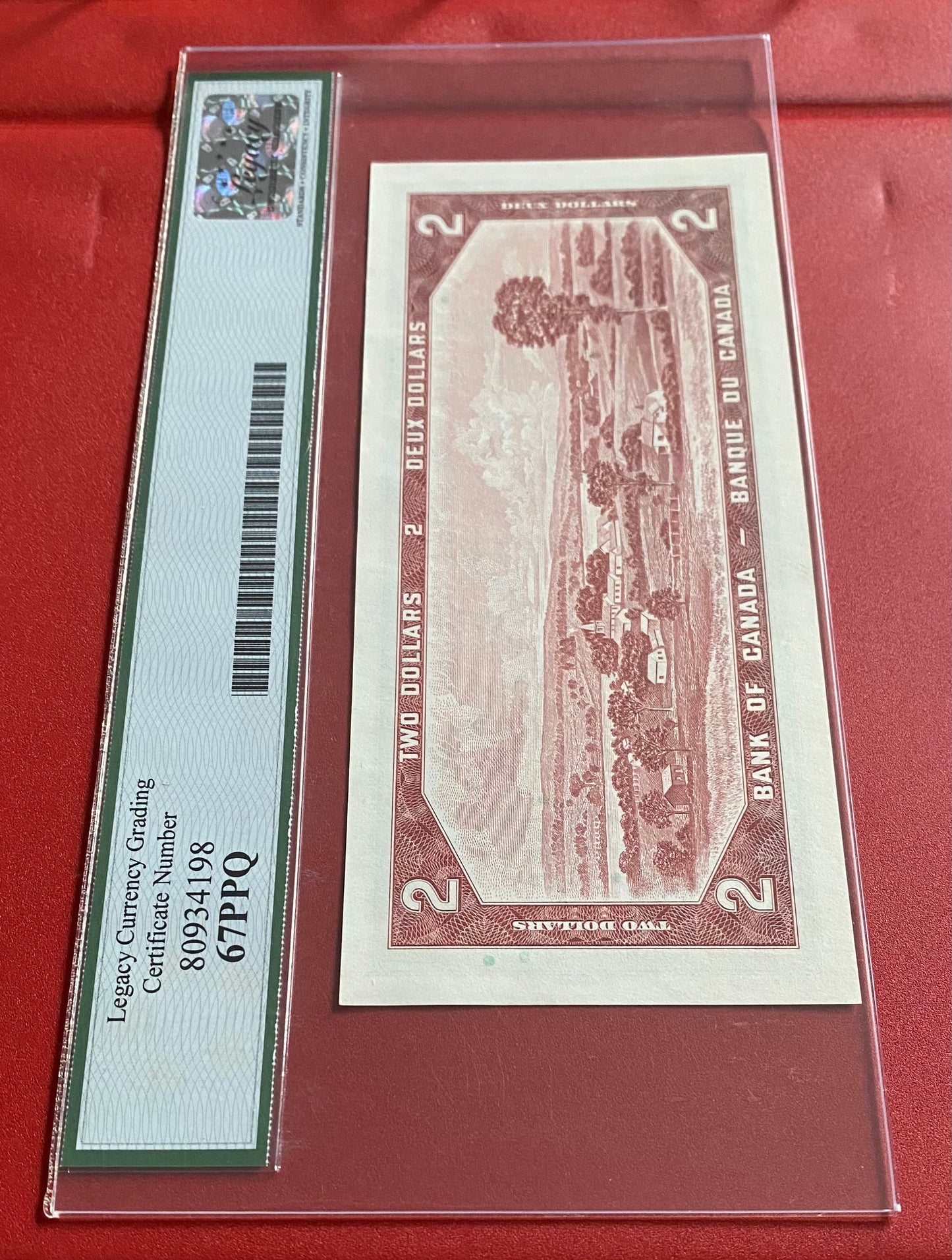 1954 CANADA $2 MODIFIED PORTRAIT NOTE: LEGACY GRADED SUPERB GEM UNC-67