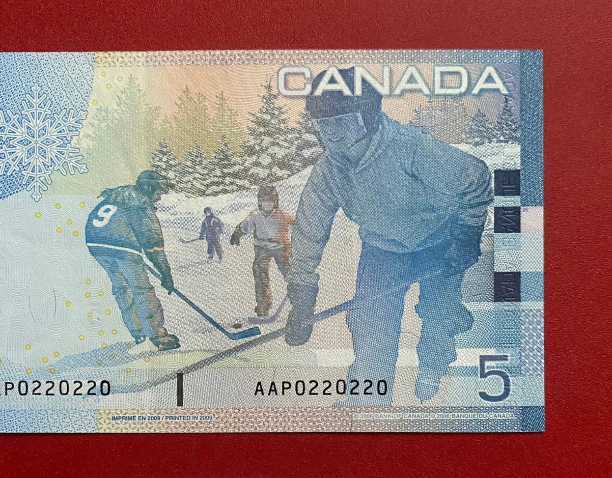 0-2-2-0-2-2-0 CANADA 2006 $5 TWO DIGIT RADAR NOTE: LIGHTLY CIRCULATED