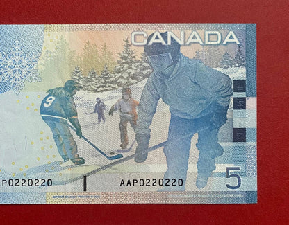 0-2-2-0-2-2-0 CANADA 2006 $5 TWO DIGIT RADAR NOTE: LIGHTLY CIRCULATED
