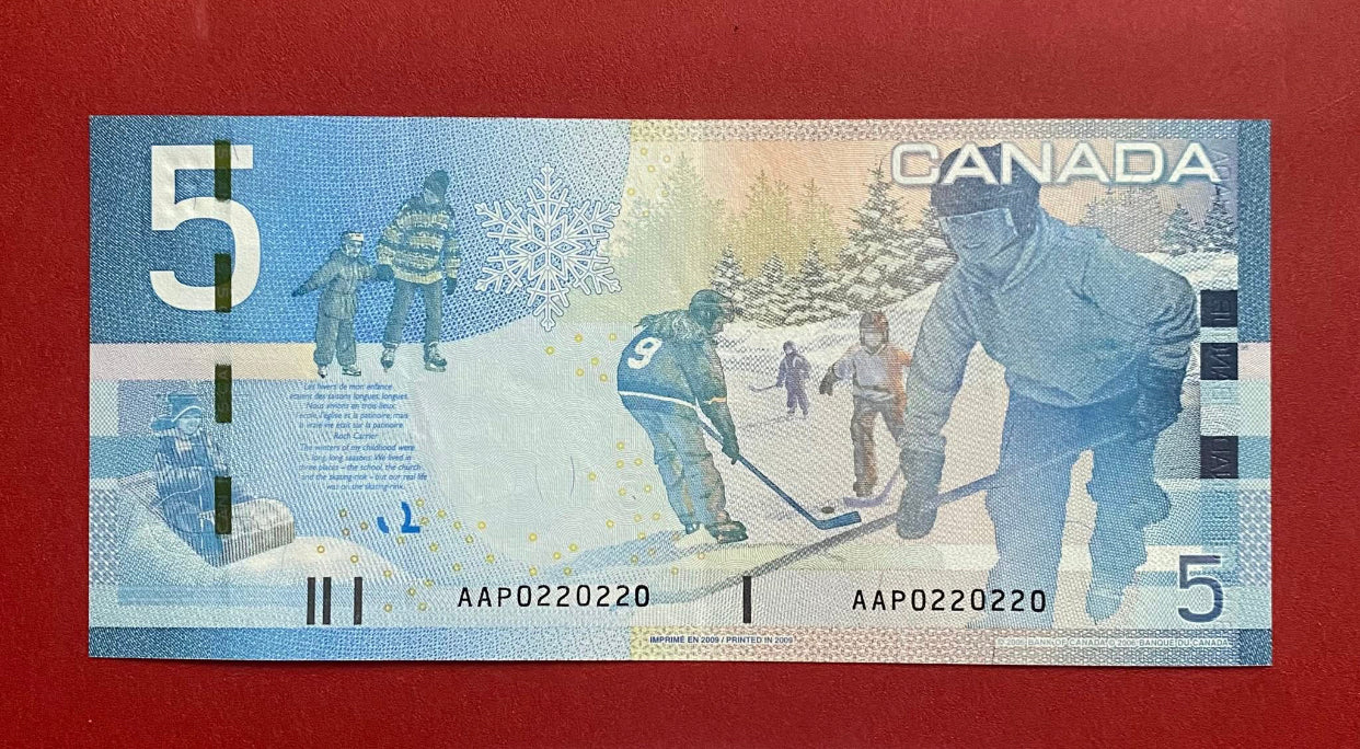 0-2-2-0-2-2-0 CANADA 2006 $5 TWO DIGIT RADAR NOTE: LIGHTLY CIRCULATED