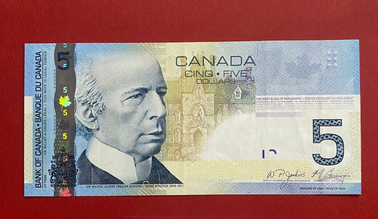 0-2-2-0-2-2-0 CANADA 2006 $5 TWO DIGIT RADAR NOTE: LIGHTLY CIRCULATED
