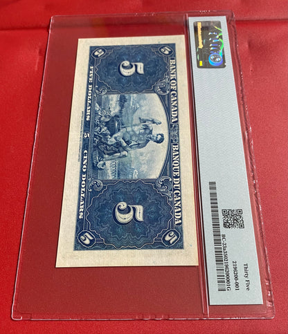 1937 CANADA $5 OSBORNE-TOWERS NOTE PMG GRADED VF-35 #8159627