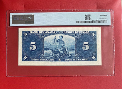 1937 CANADA $5 OSBORNE-TOWERS NOTE PMG GRADED VF-35 #8159627