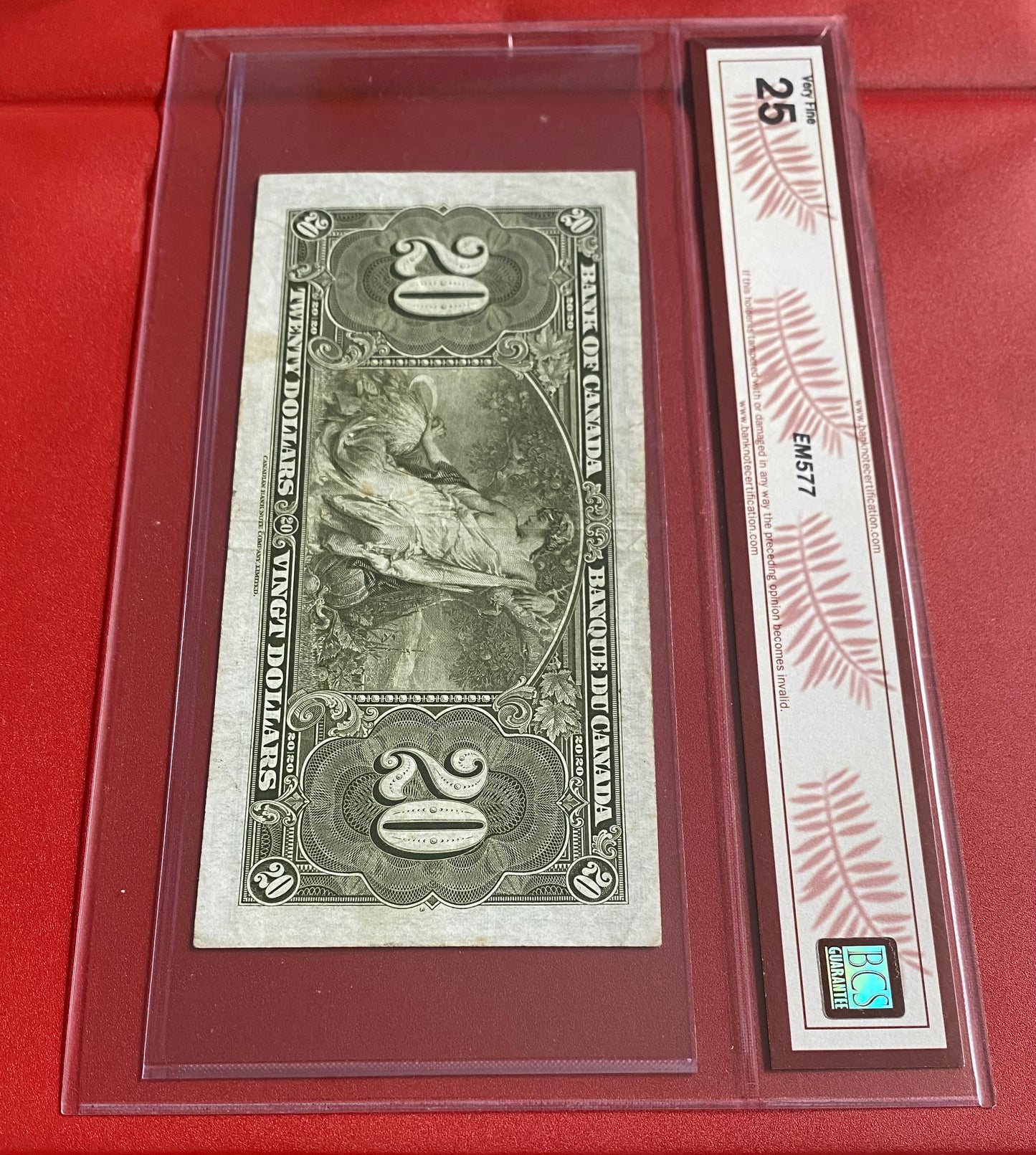 1937 CANADA $20 "FOUR DIGIT RADAR" NOTE #6475746: BCS GRADED VF-25