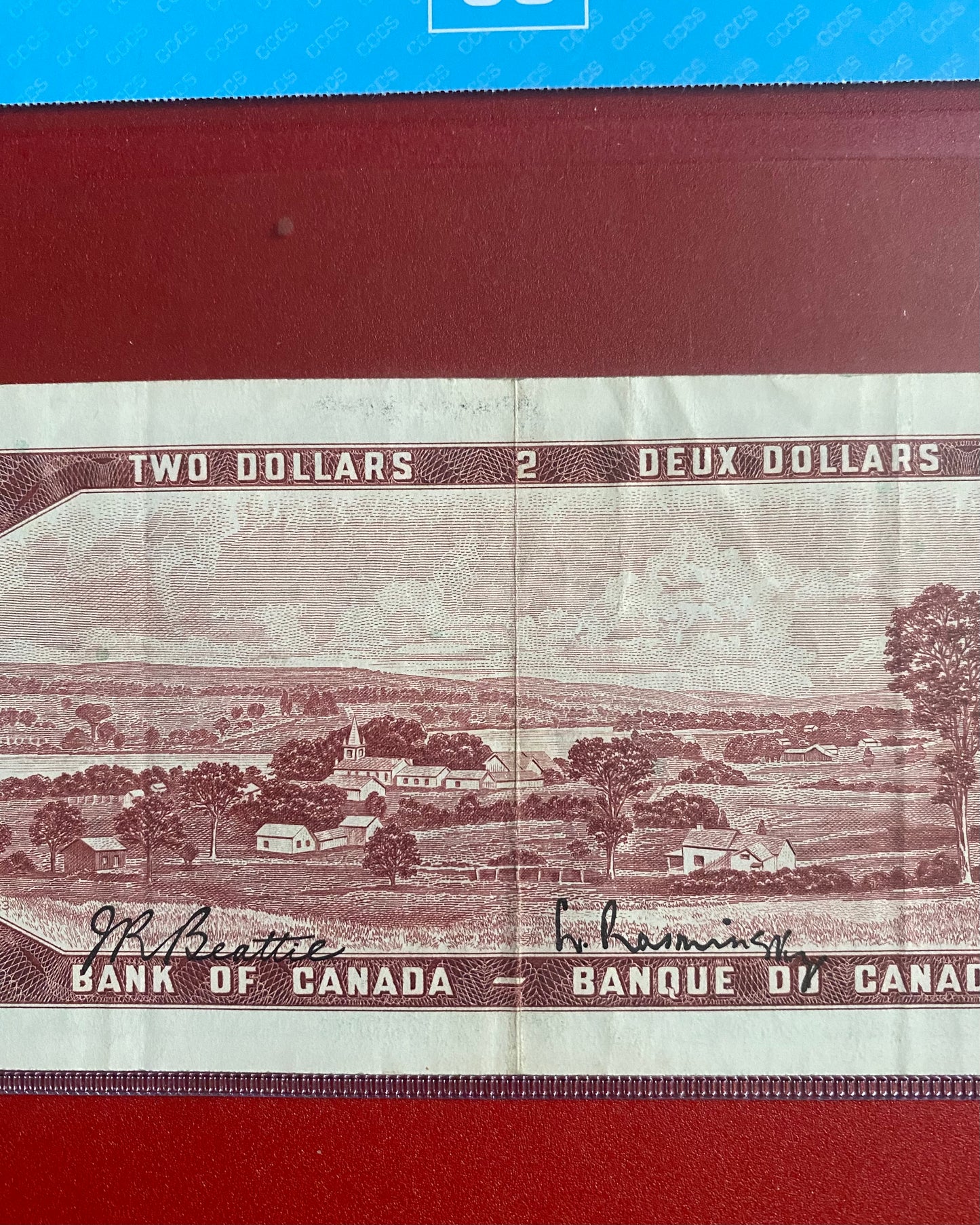 1954 BANK OF CANADA $2 “OFFSET SIGNATURES” NOTE CCCS GRADED VF-35 #0797497