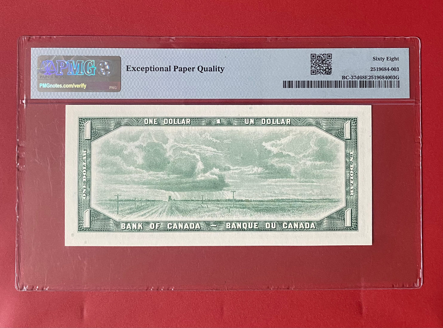 1954 CANADA $1 NOTE PMG GRADED SUPERB GEM UNC-68 “TOP POP” #9862752