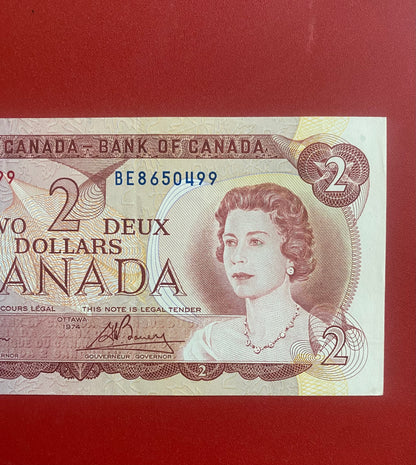 1974 BANK OF CANADA $2 "CUTTING ERROR" NOTE