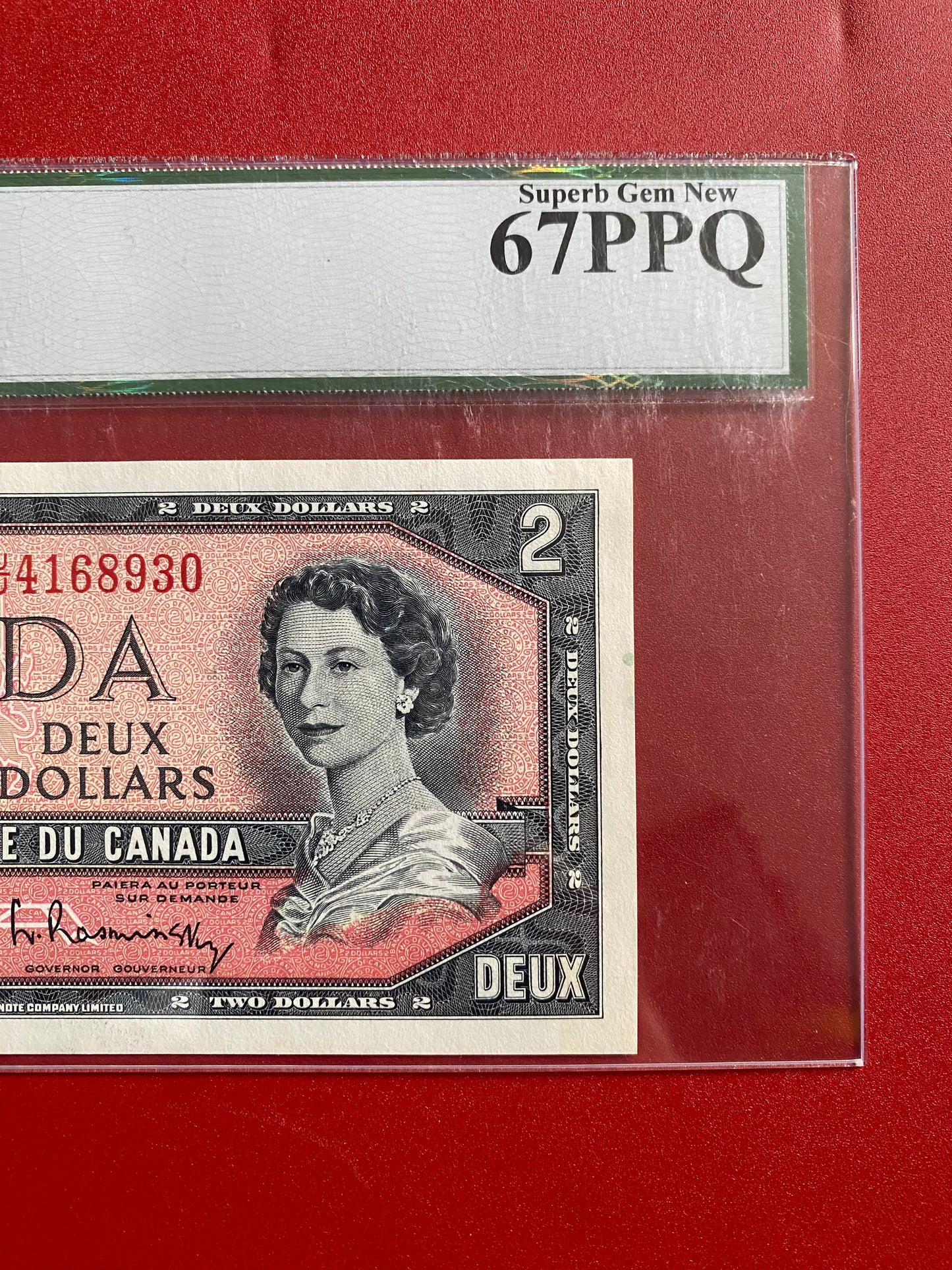 1954 CANADA $2 MODIFIED PORTRAIT NOTE: LEGACY GRADED SUPERB GEM UNC-67