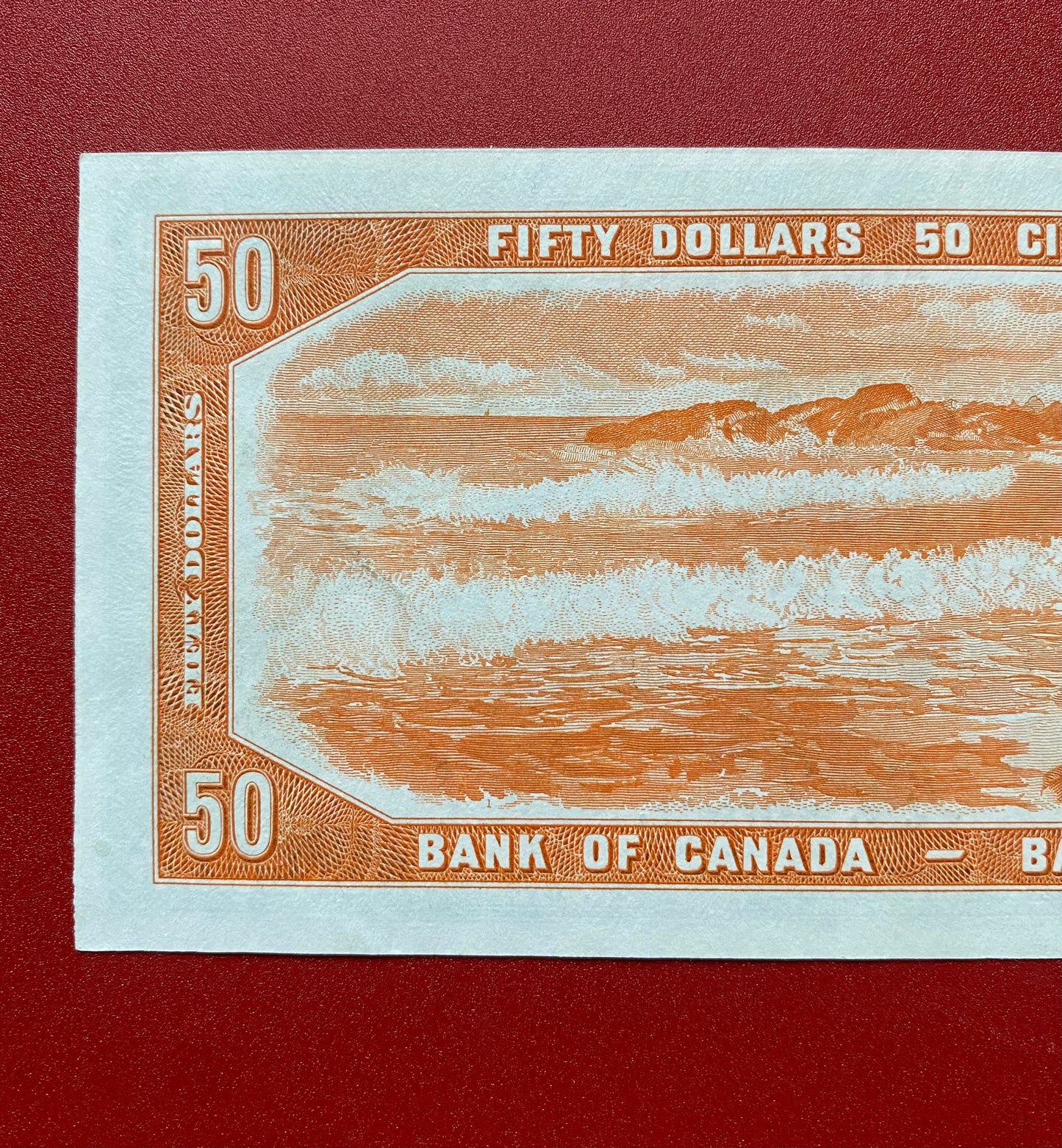 1954 BANK OF CANADA $50 DEVILS FACE NOTE: UNGRADED AU+