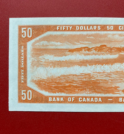 1954 BANK OF CANADA $50 DEVILS FACE NOTE: UNGRADED AU+
