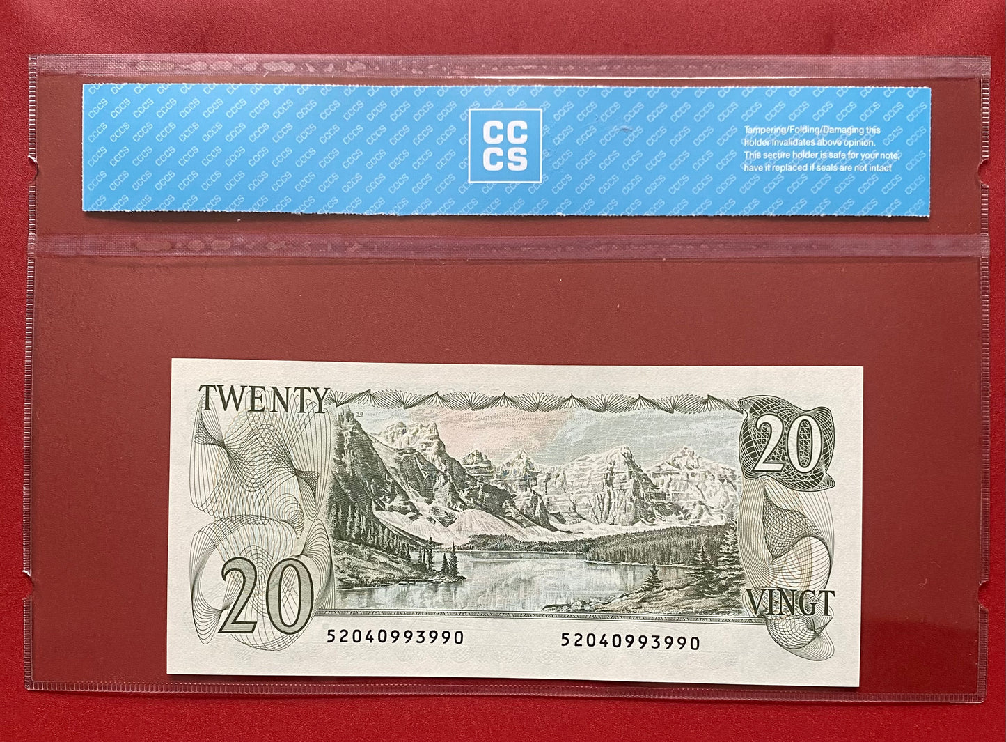 RARE RADAR NOTE 1979 CANADA $20 NOTE CCCS GRADED GEM UNC-65 #0993990